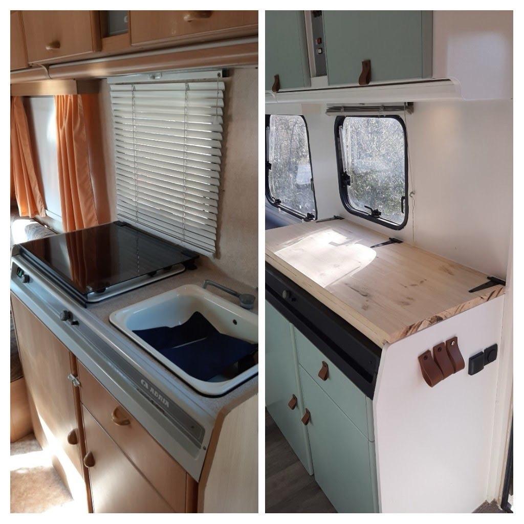 Opgeknapte adria caravan
