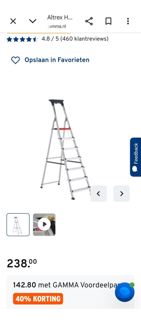 Altrex huishoudtrap 7 treden hoog
