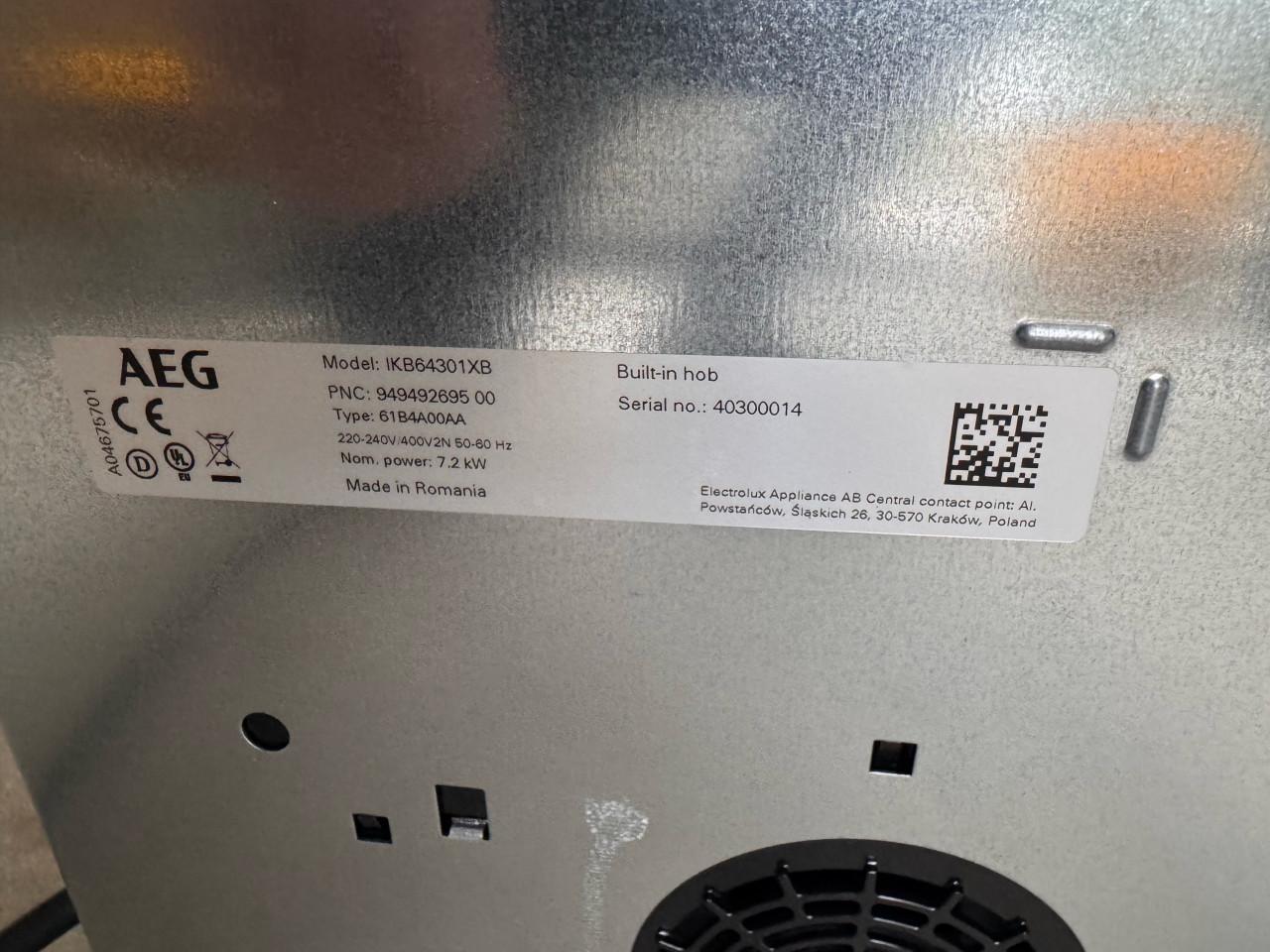 AEG inbouw inductiekookplaat