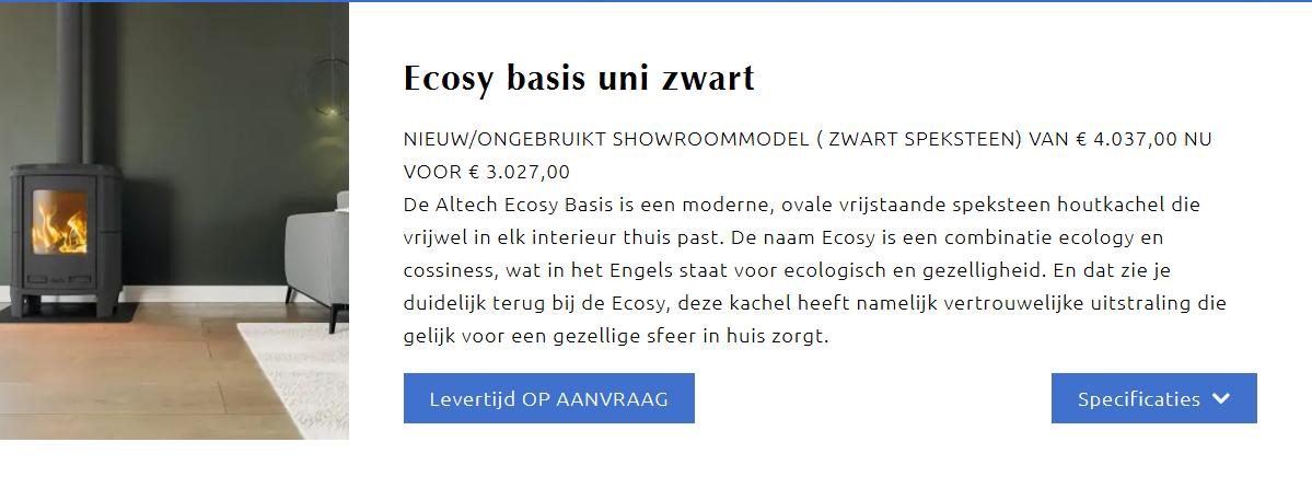 HOUTKACHELS SHOWROOMMODELLEN