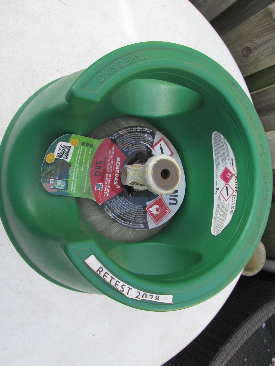 Benegas Light kunststof gasfles 5 kg is helemaal vol