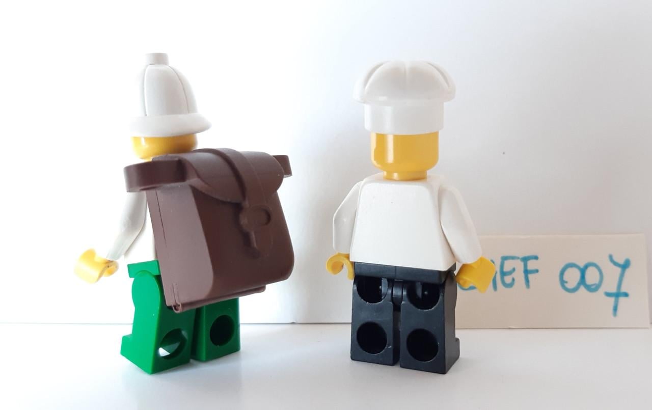 LEGO minifiguur: Dr. Charles Lightning met rugzak Of  kok, bakker, chef