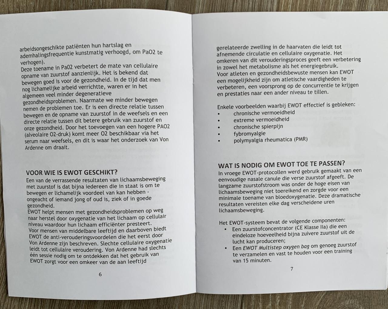 EWOT Zuurstof set (apparaat, zuurstofzak en ophangrek)