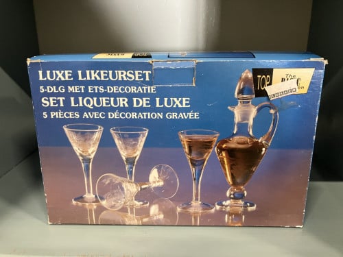 Luxe Likeurset - 5-delig met ets-decoratie