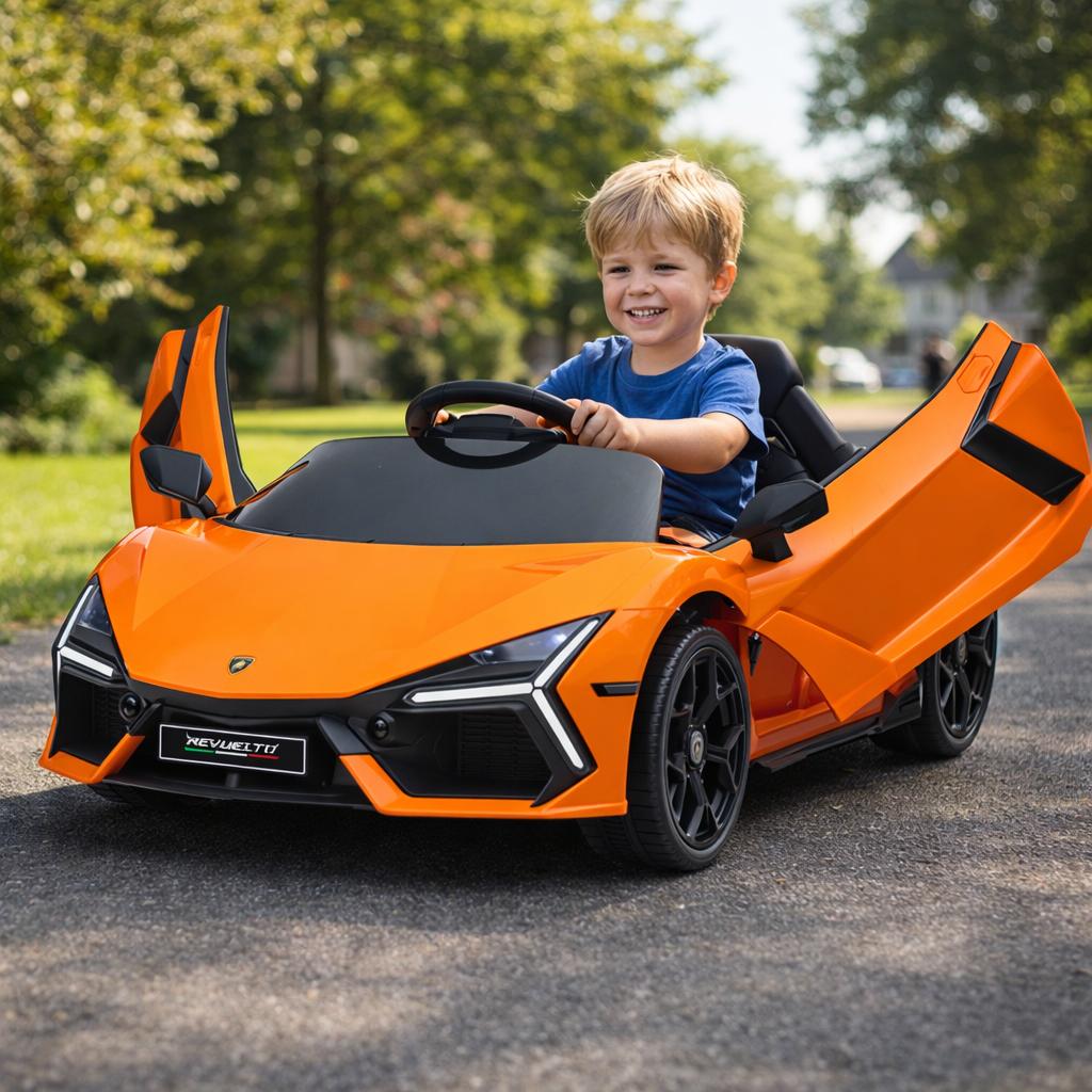 Elektrische Kinderauto 12V – Lamborghini Revuelto | Oranje