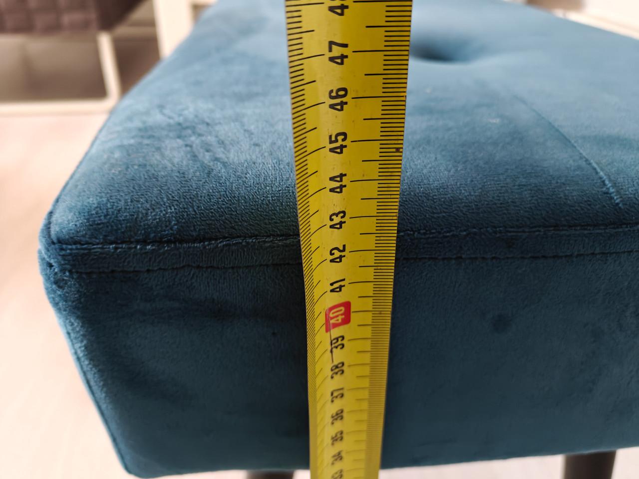 Bankje / schoenenbank / eettafelbank - 100cm blauw fluweel