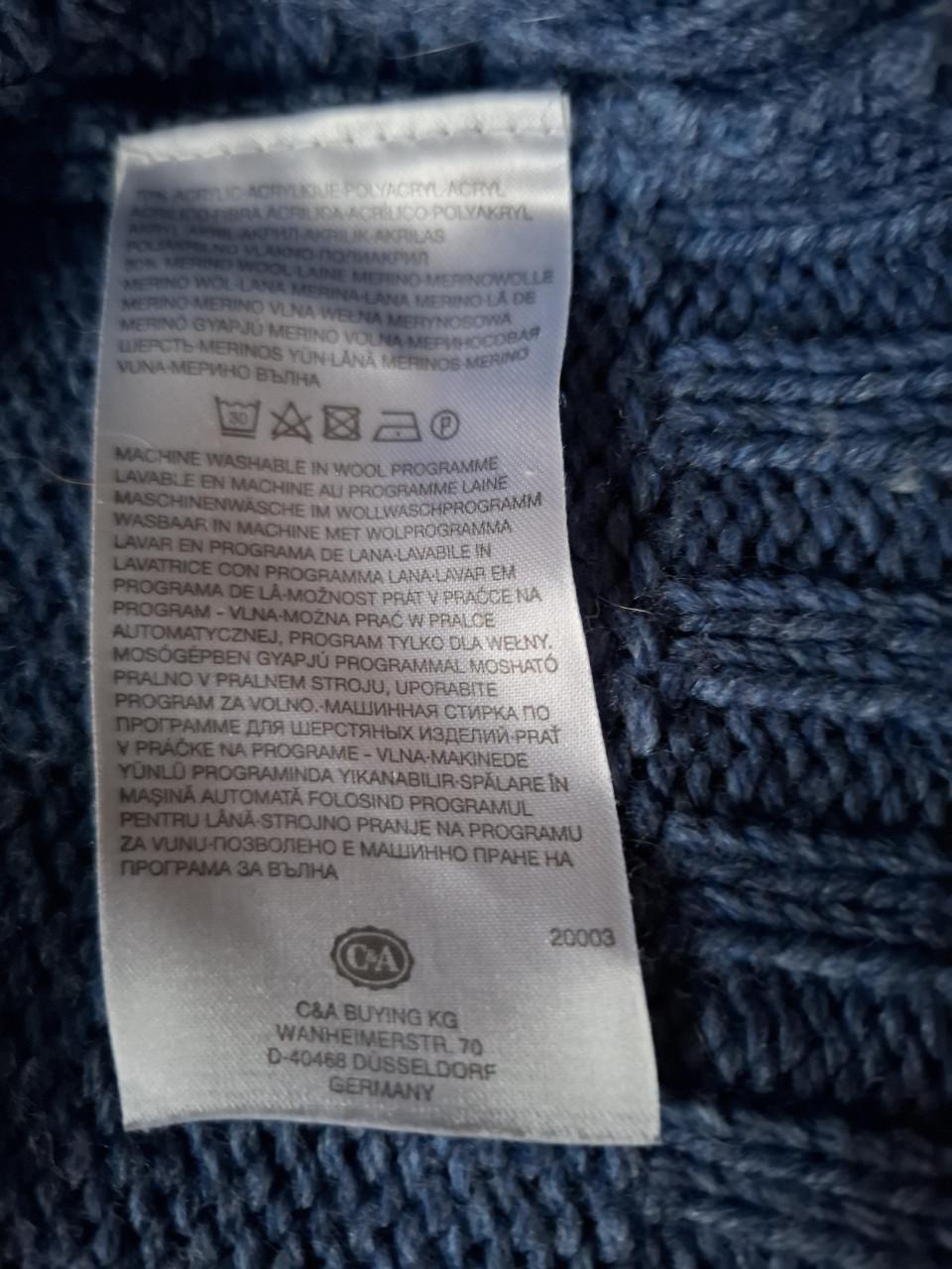 Canda Debardeur, spencer, slip-over met wijde kol. Gebreid. Blauw. Maat XL