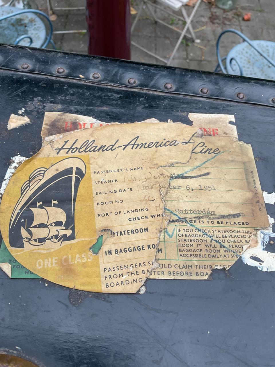 Antieke hutkoffer ( Holland - Amerikalijn )