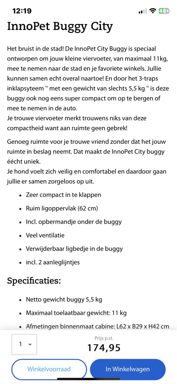 Innopet City hondenbuggy / hondenwandelwagen te koop!