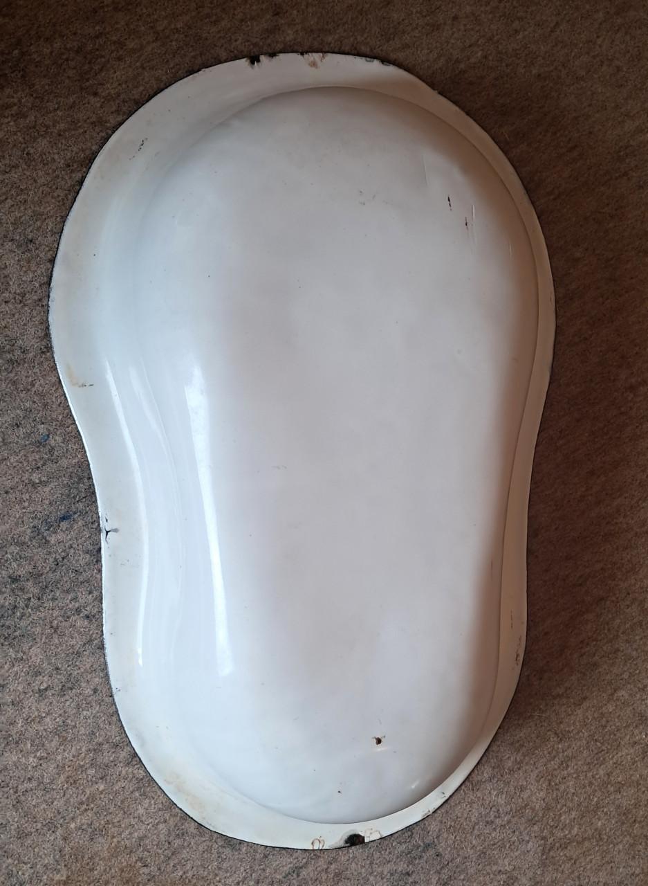 Uniek Antiek Bidet-Tafeltje / Bijzettafeltje met Emaille Binnenbak