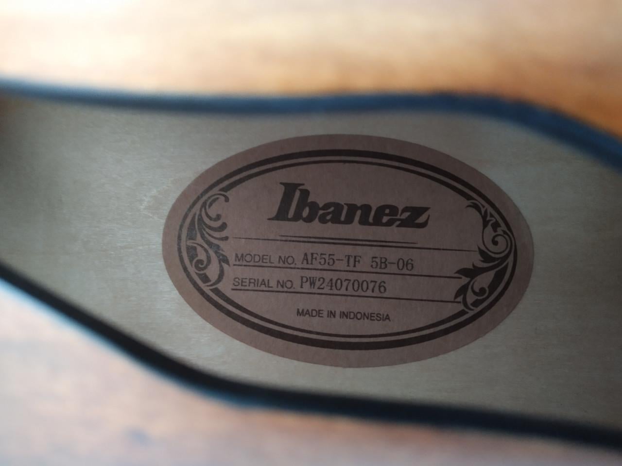 Ibanez AF-55 Tobacco Flame 2024 met gigbag z.g.a.n.