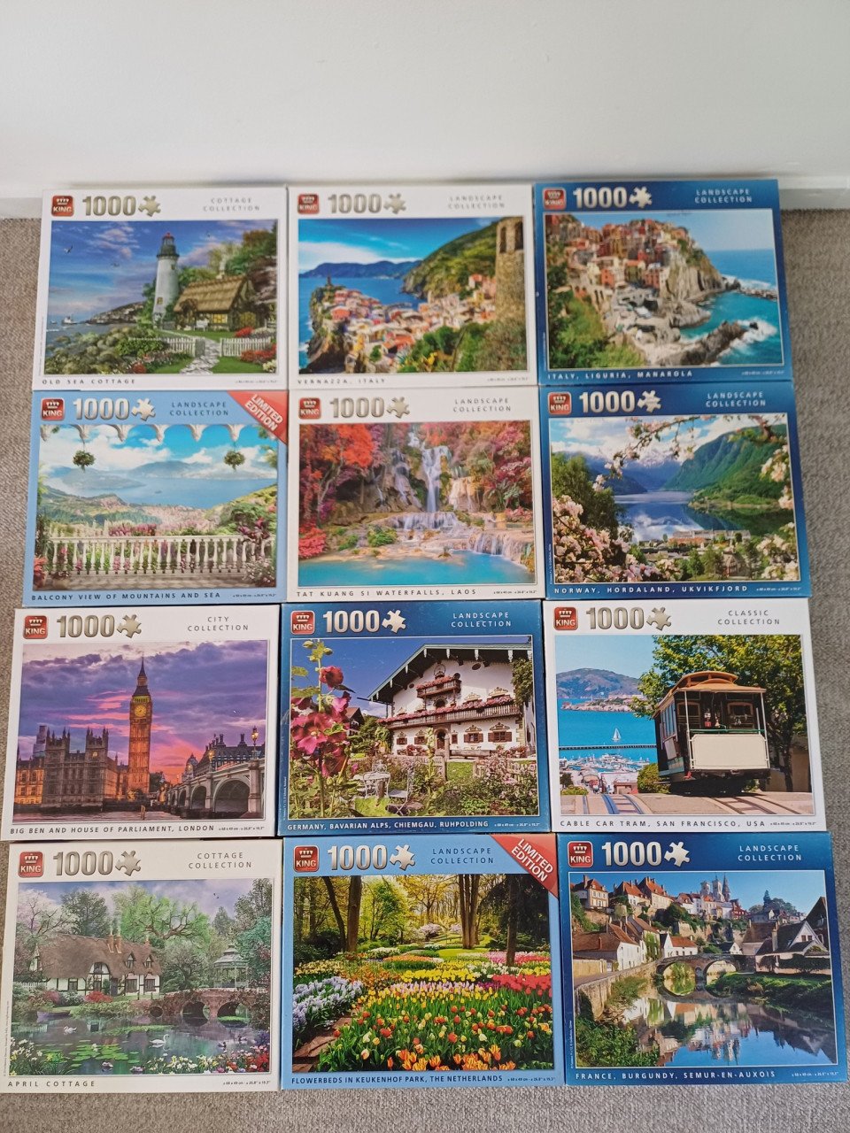 Te koop : 11 King Puzzels van 1000 stukjes