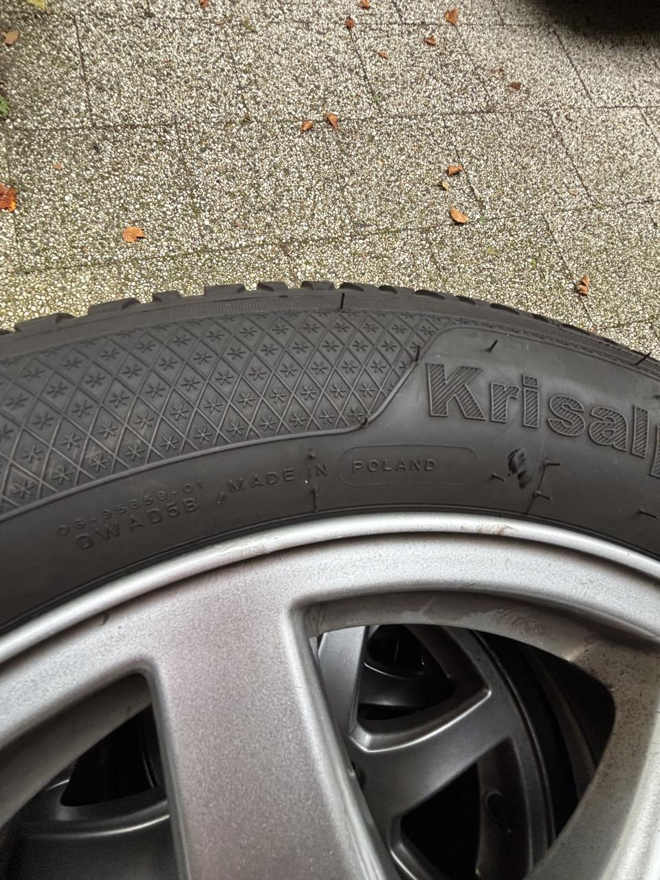 Set winterbanden op Volvo velgen