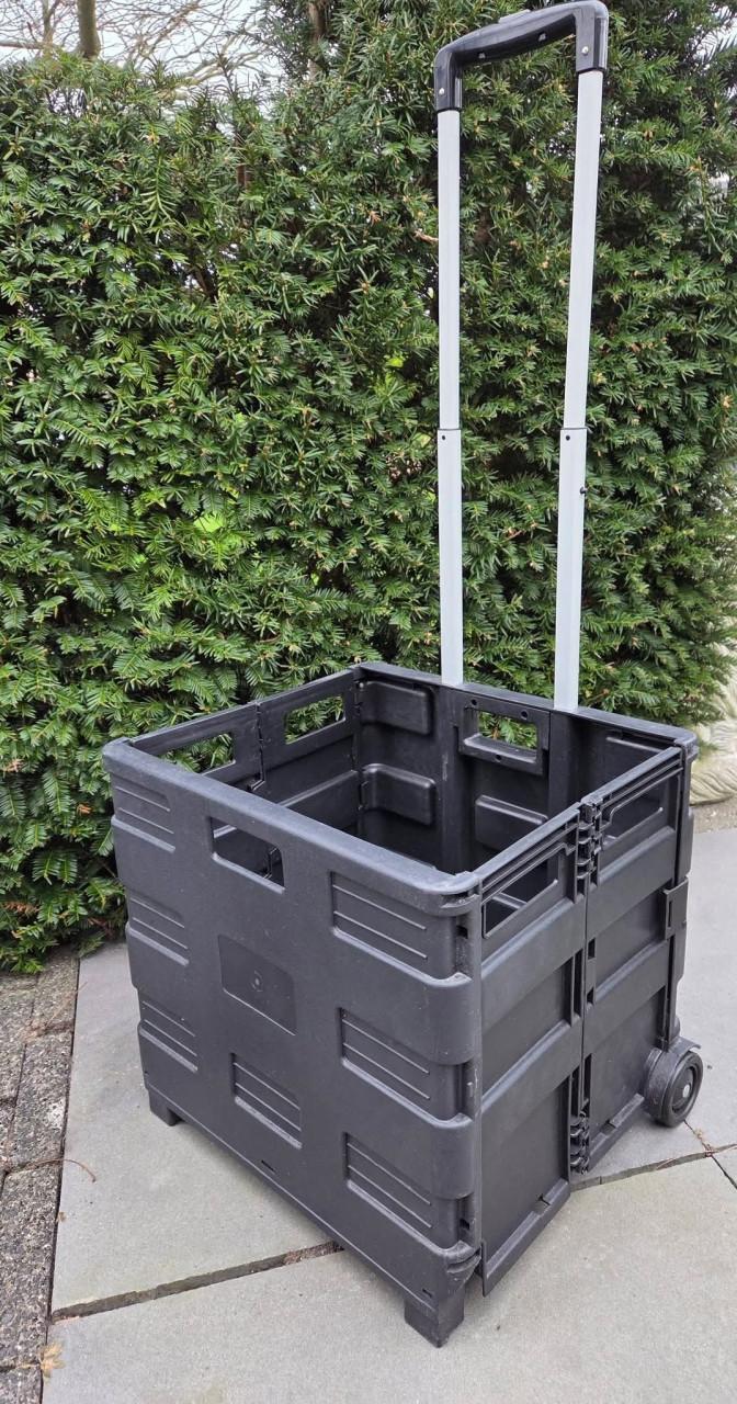 Opvouwbare Boodschappentrolley met krat