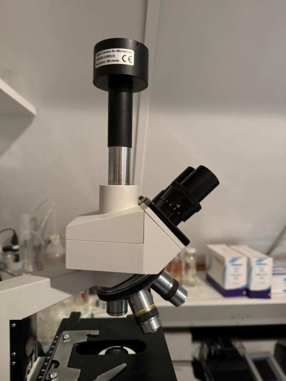 Amscope microscoop met fasecontrast set