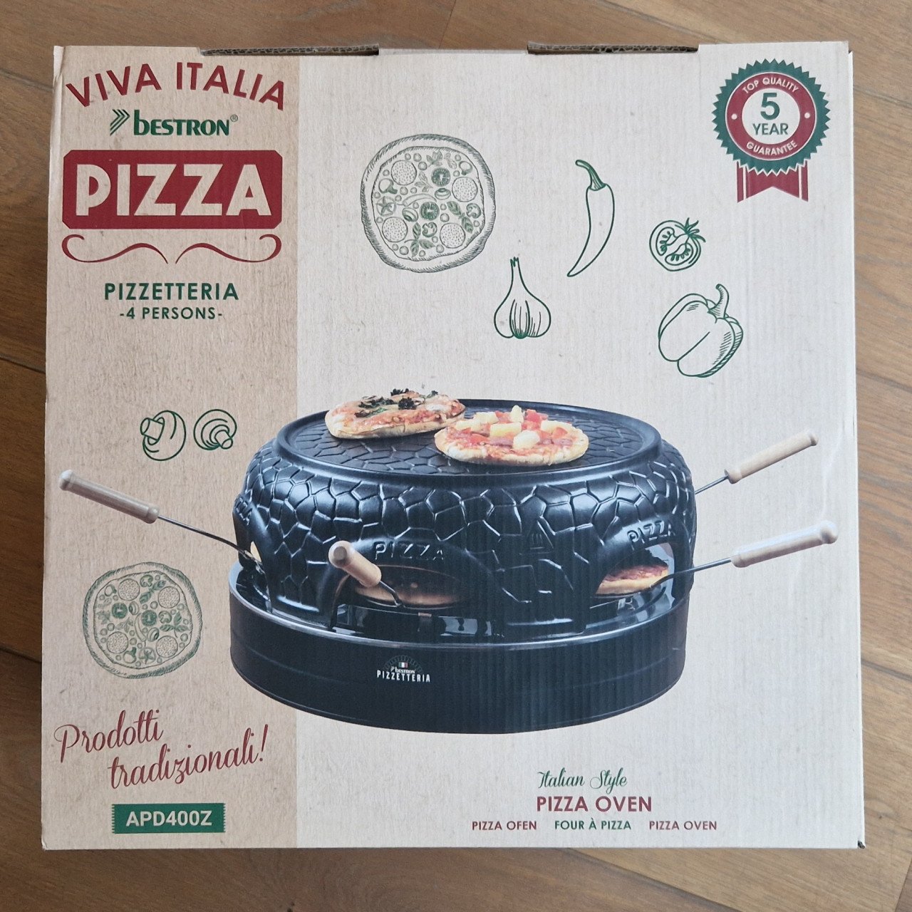 Pizzaoven Bestron APD400Z voor 4 personen