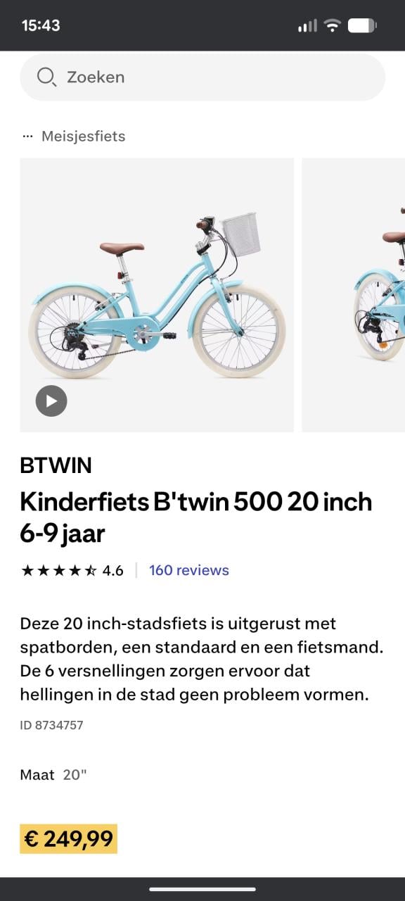 Kinderfiets 20 inch