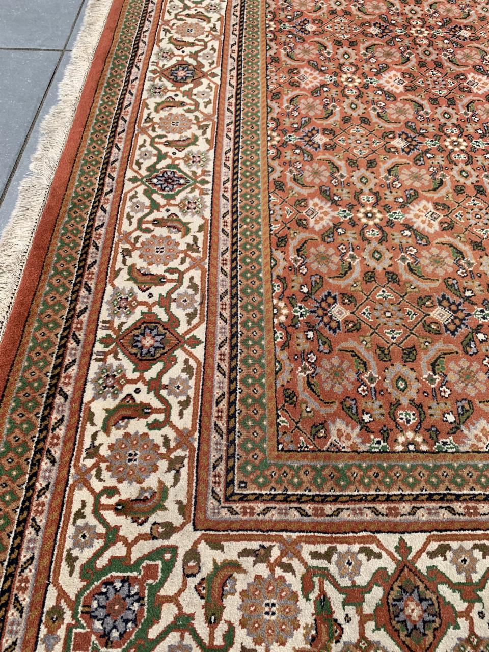 🧡✨Waanzinnig Mooi Handgeknoopt Oranje/Groen Vintage Vloerkleed🧡✨