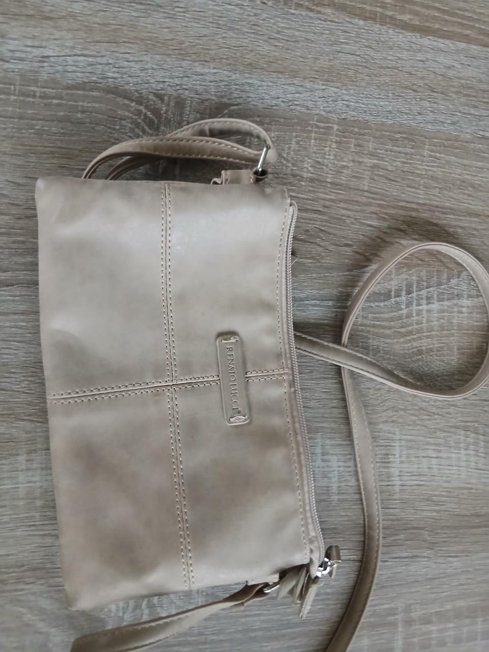 Stijlvol Beige Schoudertasje met Meerdere Vakken