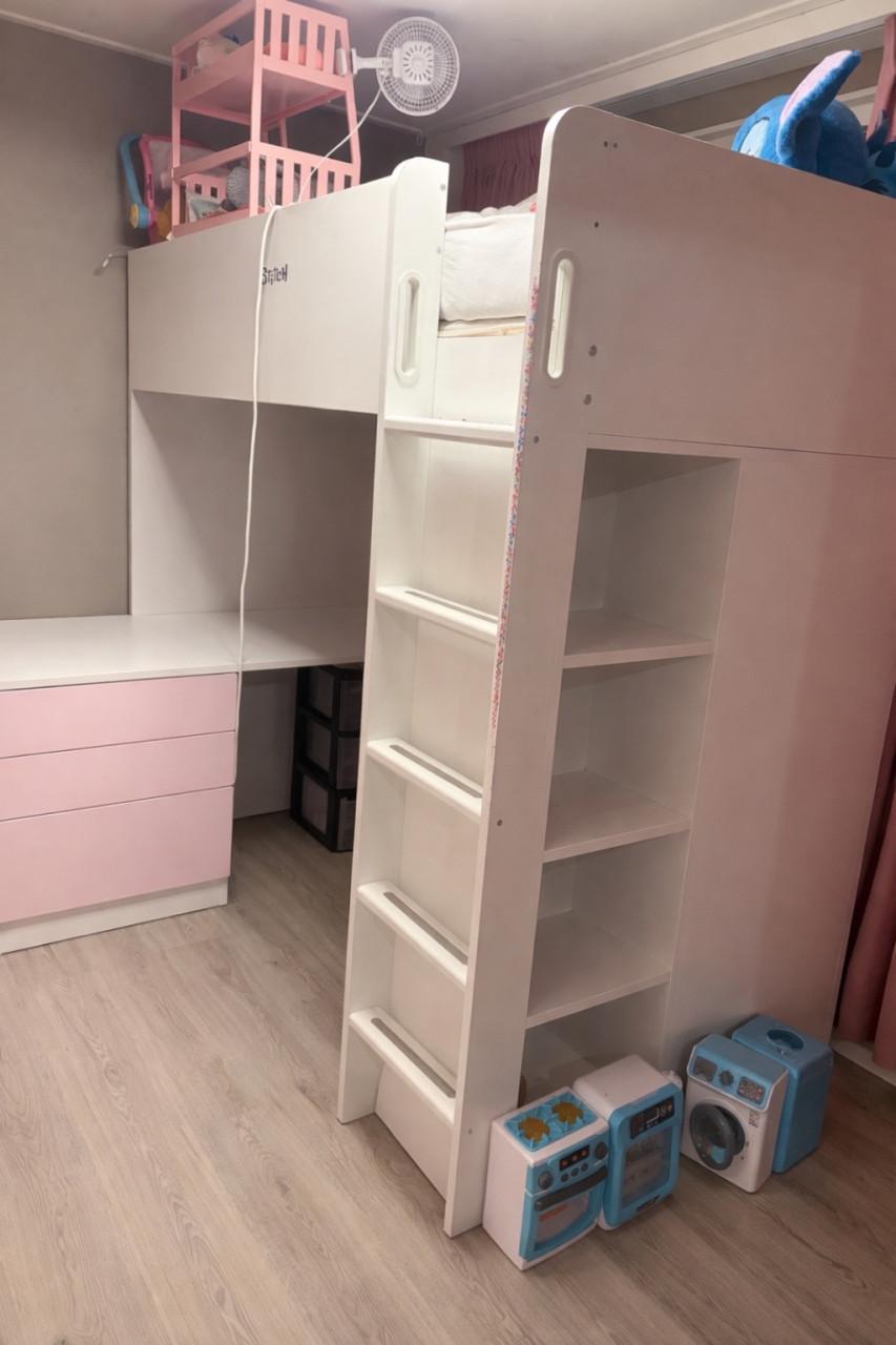 Ikea hoogslaper met bureau + kledingkast