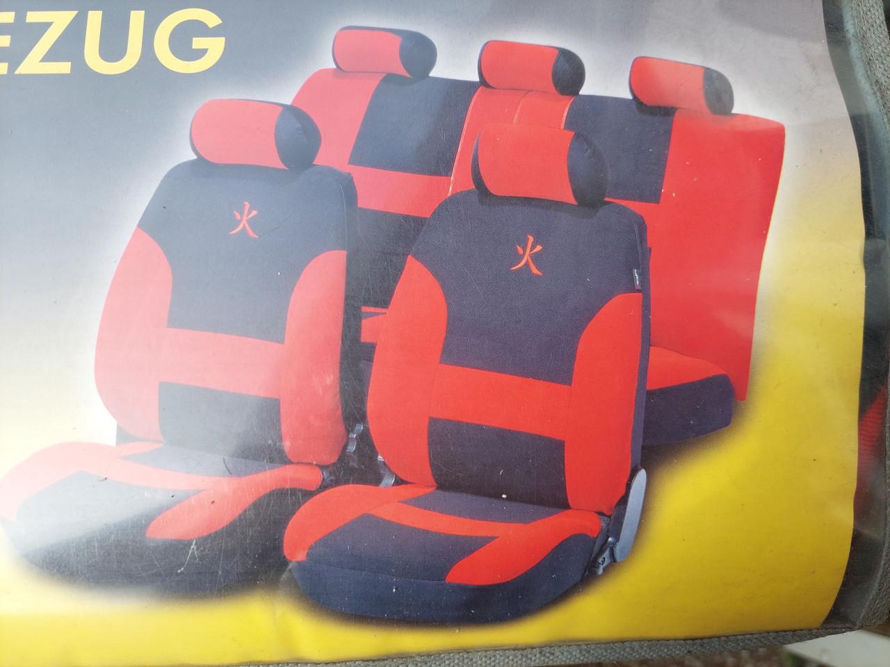 Nieuwe autostoelhoezen set zwart/rood