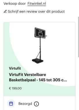 Basketbalpaal 1 jaar oud