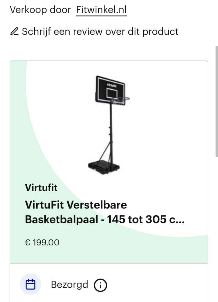Basketbalpaal 1 jaar oud