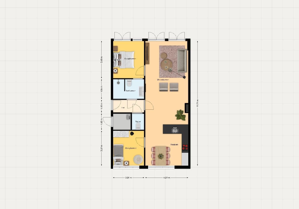 Te huur 3 kamer appartement