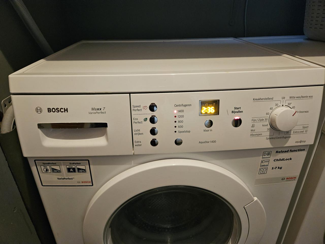 Wasmachine Bosch gereserveerd