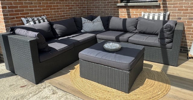 **TE KOOP Wicker loungeset - antraciet grijs **