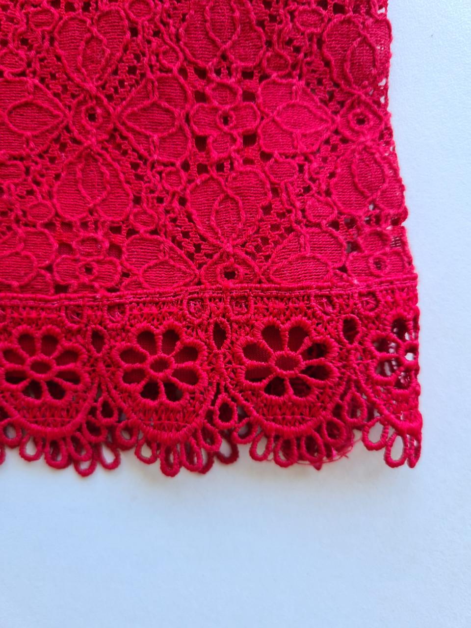 Rood kant jurkje van H&M Maat 134-140