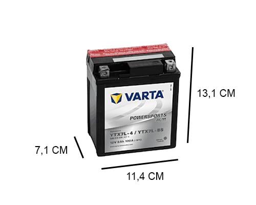 YTX7L-BS Varta AGM 6Ah Motor accu, 100A, 12V