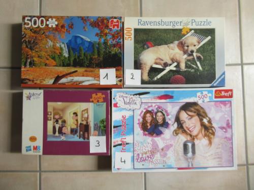 4 leuke volledige puzzels van 500 stukjes