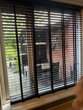 50mm houten jaloezie 220x180cm zwart