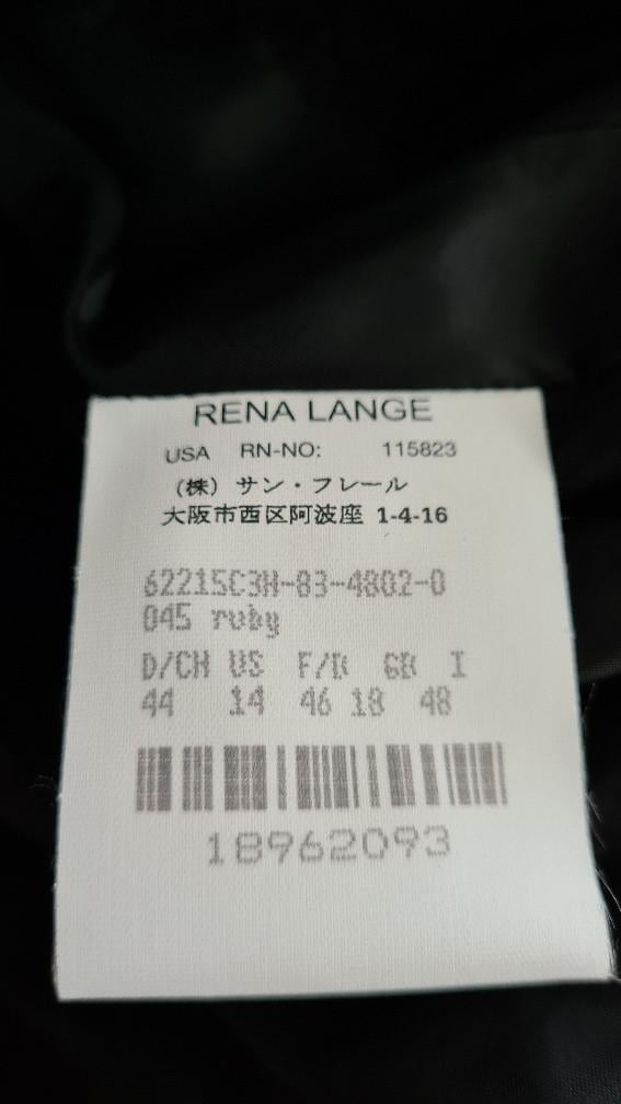 RENA LANGE: Nieuw robijnrood mantelpak maat 44/46 € 2.650,–