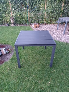 Tuintafel, 90x90x74cm, aluminium/composiet