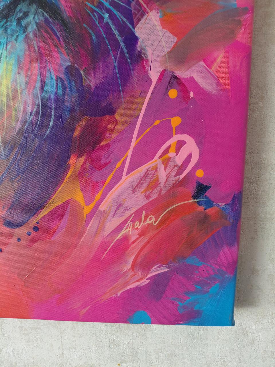 Uniek Acrylschilderij van Galya Bukova : Lioness