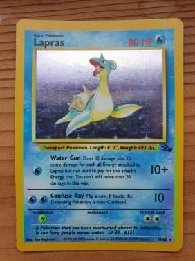 Pokemonkaart lapras fossil holo