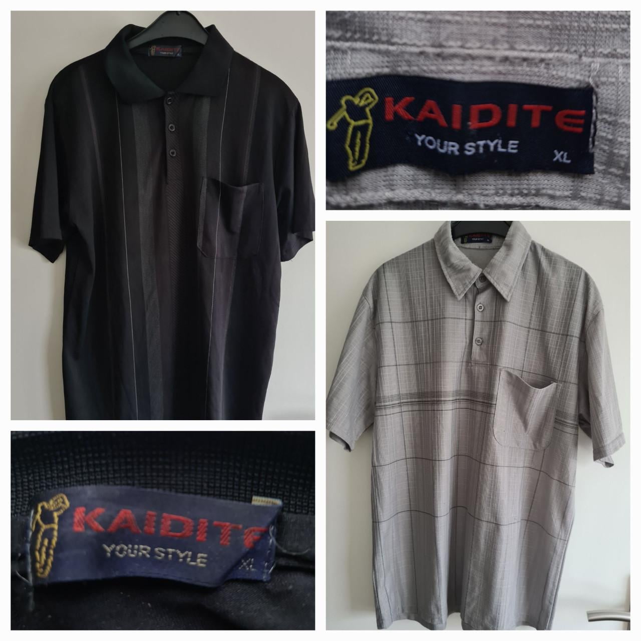 2 heren poloshirt / overhemd grijs en zwart van Kaditi Mt XL