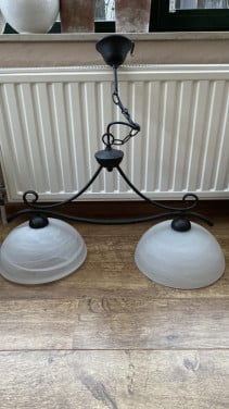 Hanglamp met 2 glazen kappen