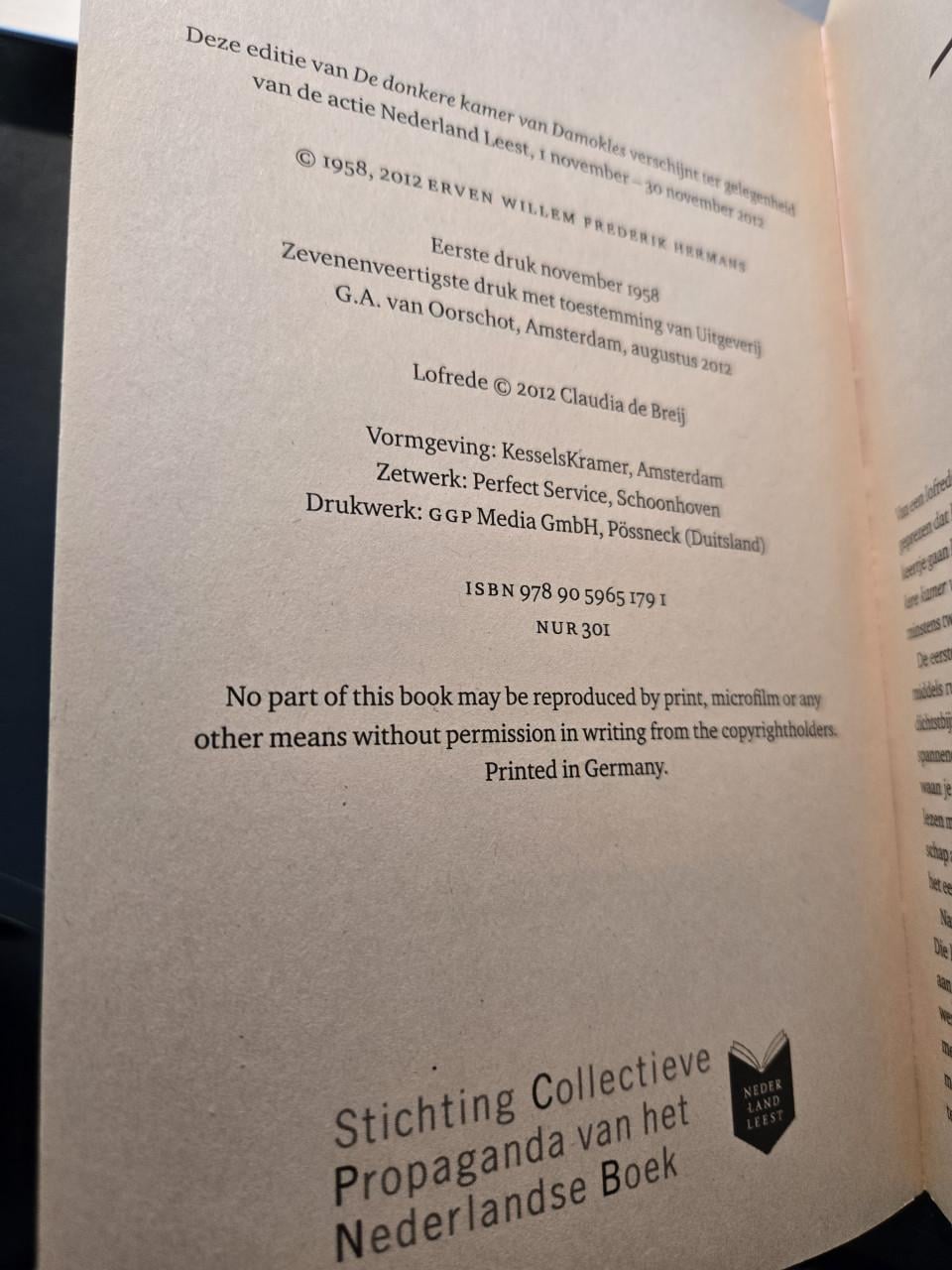 Boek: De donkere kamer van Damokles 47ste druk 2012