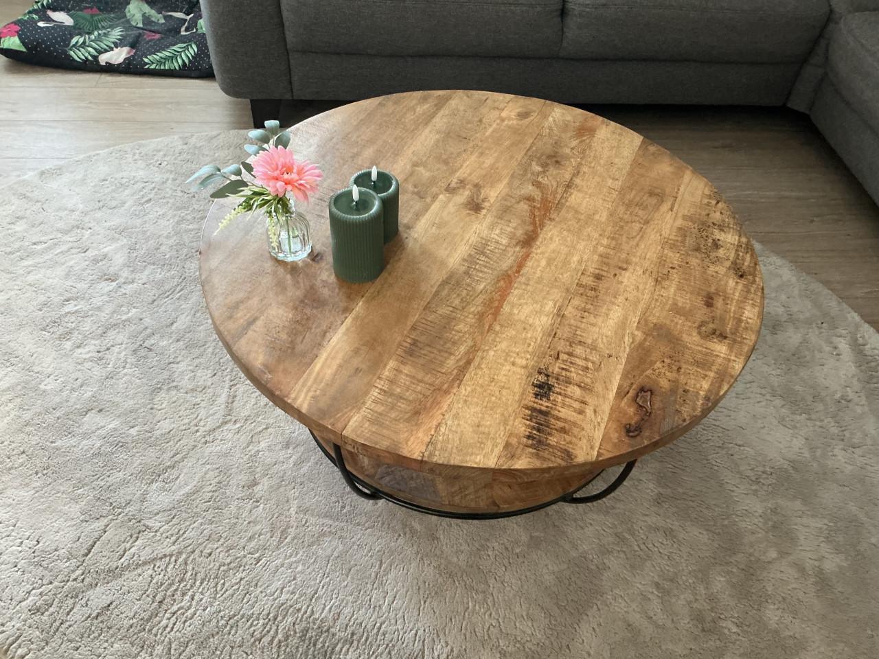 Mooie ronde mango hout salontafel