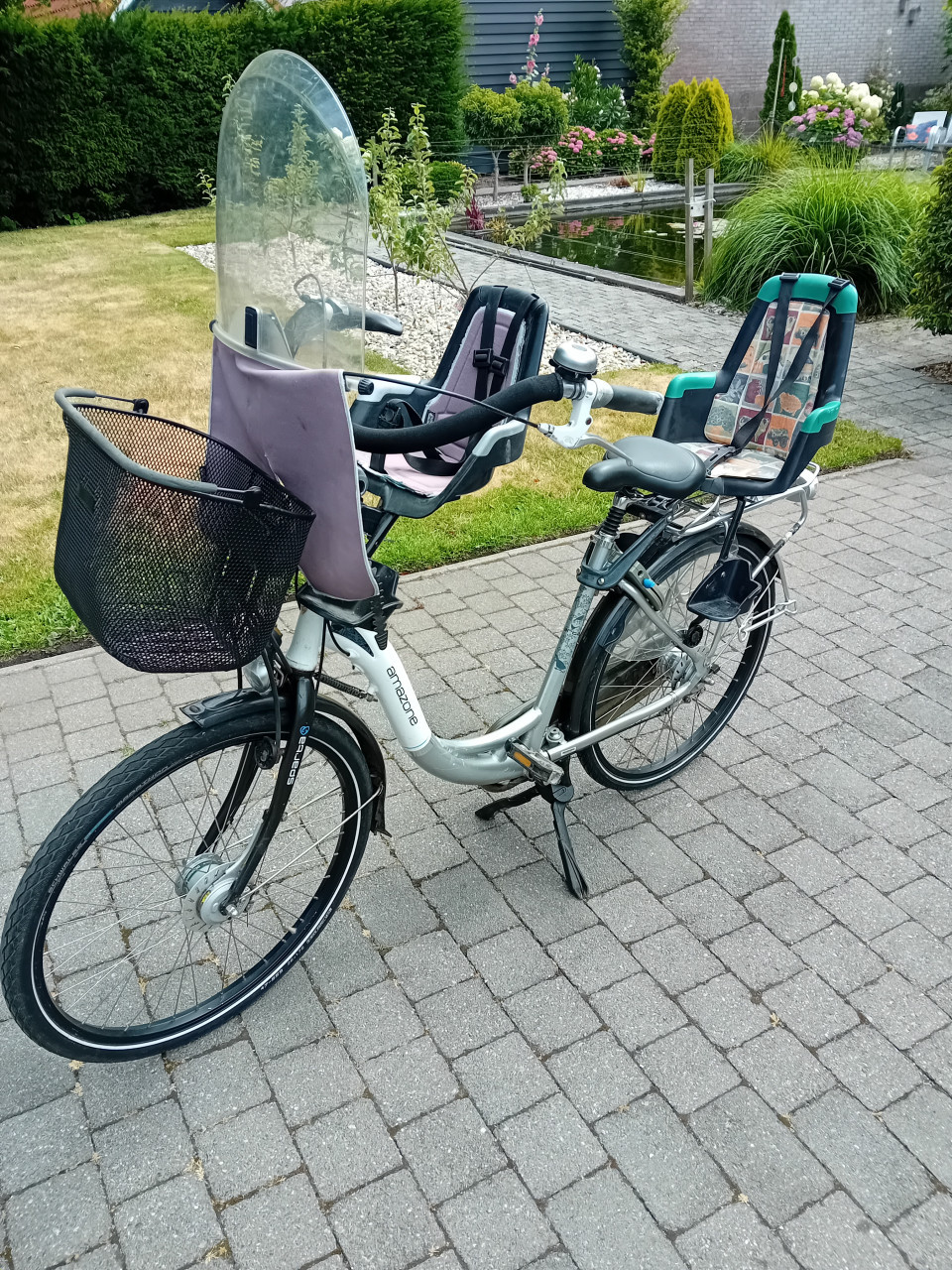 Moederfiets Sparta amazone 26inch frame 50 versnel 7 met stoeltjes en mand