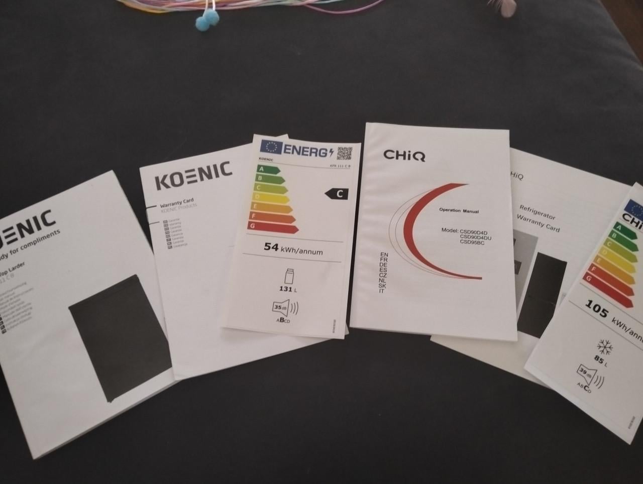 Koelkast + vriezer tafelmodellen