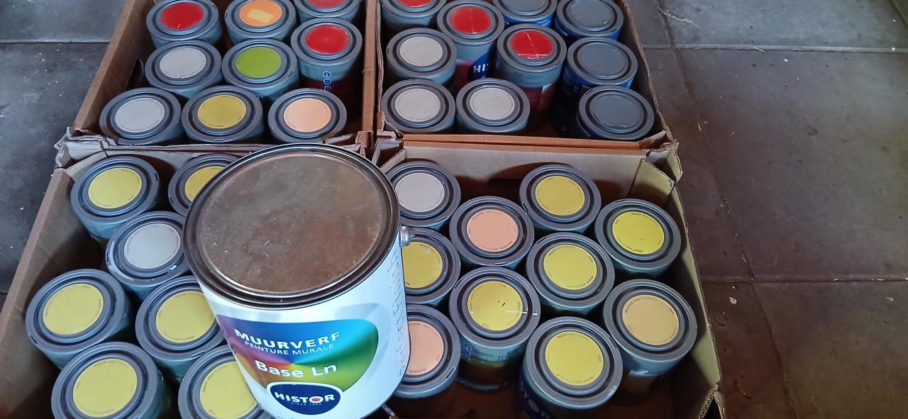 Diverse kleuren Histor muurverf totaal 65ltr