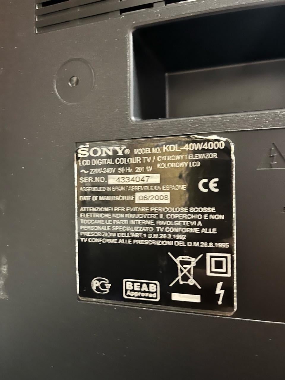 Tv sony 40 inch