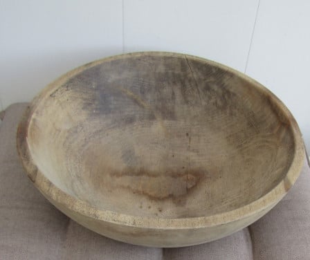 Antiek houten schaal diameter 25cm.
