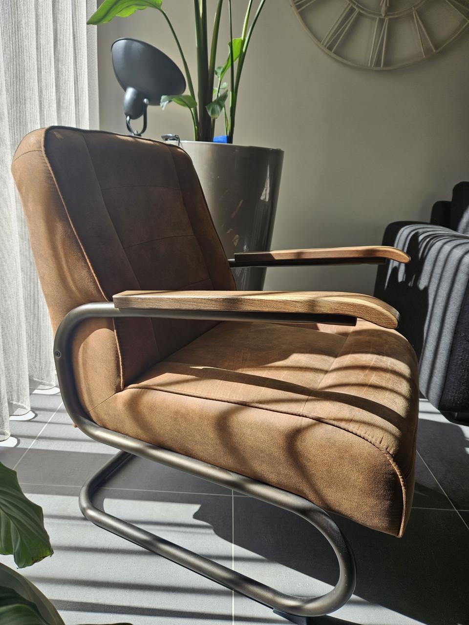 Relaxstoel fauteuil cognac kleur