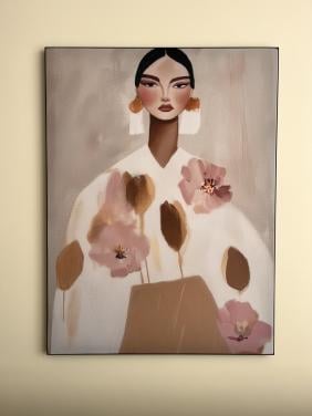 Kunstwerk - zwart frame met wisseldoek 100x75cm