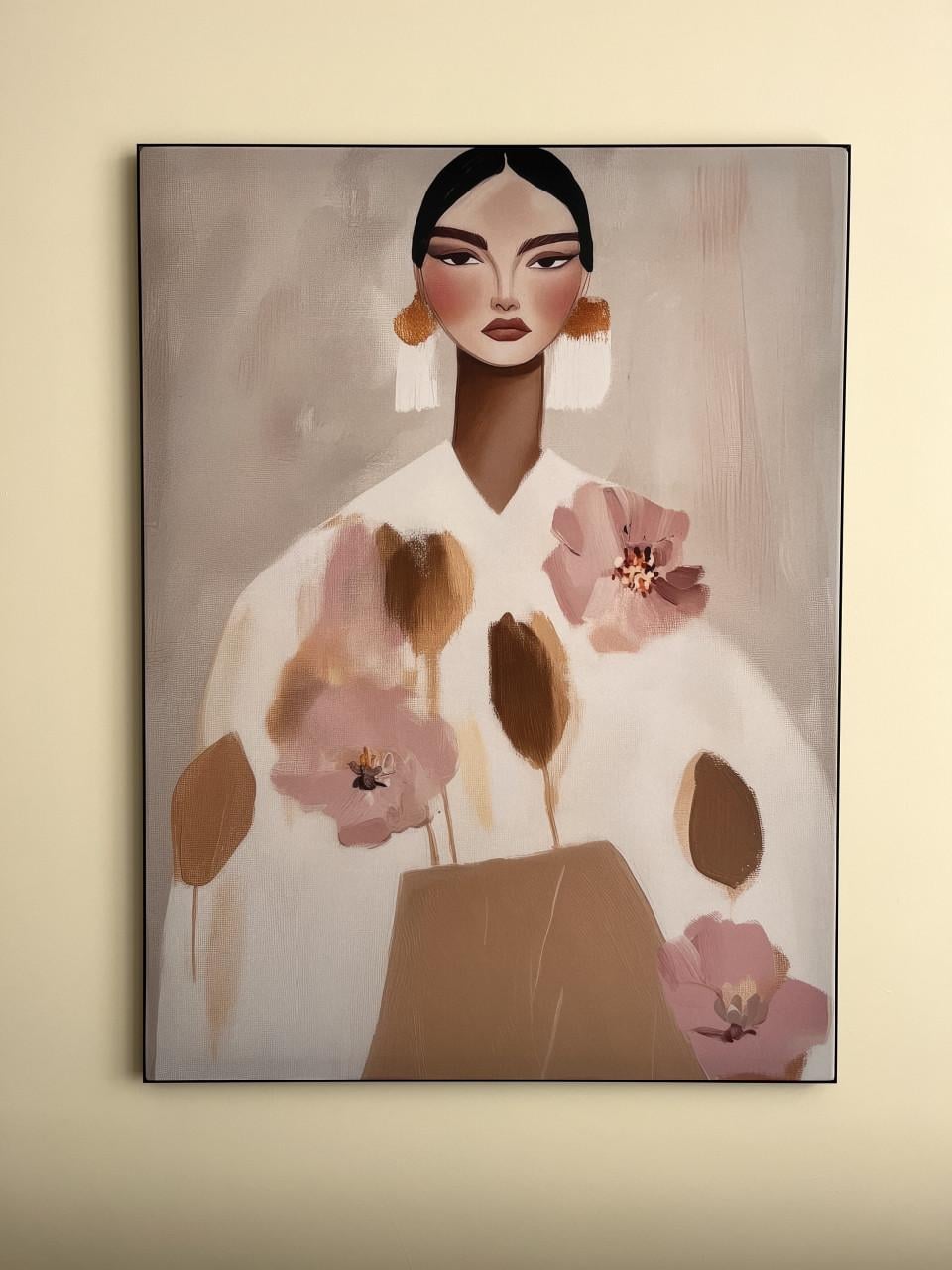 Kunstwerk - zwart frame met wisseldoek 100x75cm